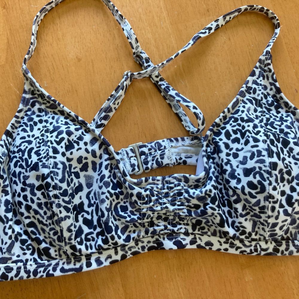 Athleta Black and White Patterned Bralette